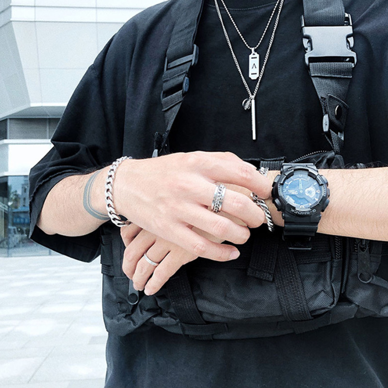 Vòng Đeo Tay Thép Titan 19997 Phong Cách Hip Hop Đơn Giản Cho Cặp Đôi