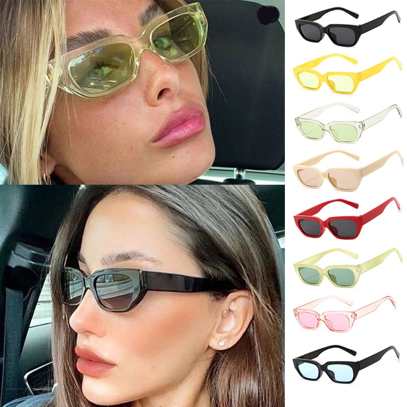Kính Mát Hình Chữ Nhật Chống Tia UV400 Màu Sắc Ngọt Ngào Thời Trang Cho Nữ