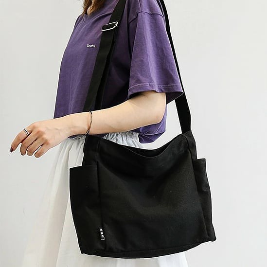 Túi đeo chéo vải canvas 3 gang kiểu dáng basic giá rẻ cho sinh viên