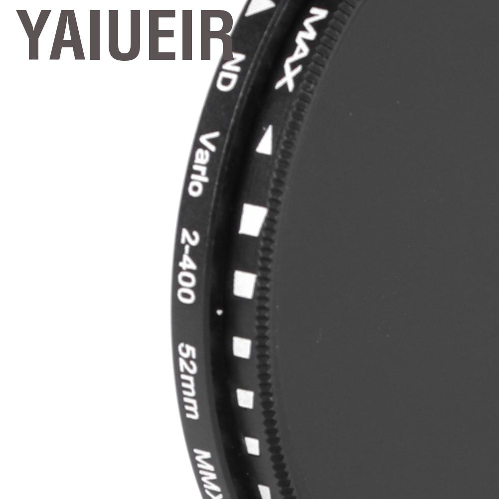 Yaiueir 52mm ND lens filter ND2-ND400 Adjustable for SLR mirrorless camera