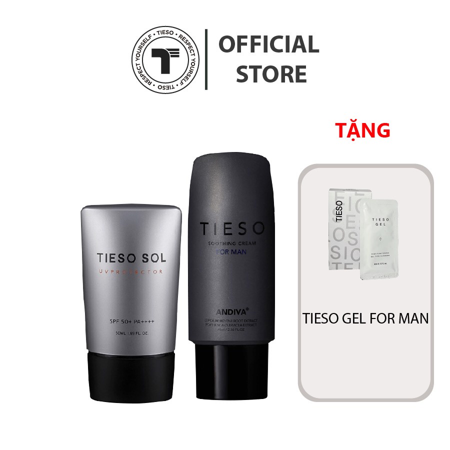 [Tặng sample Gel vệ sinh Tieso 10g] Combo kem chống nắng chống tia UV Tieso 50ml và Kem dưỡng vùng kín Tieso 70ml