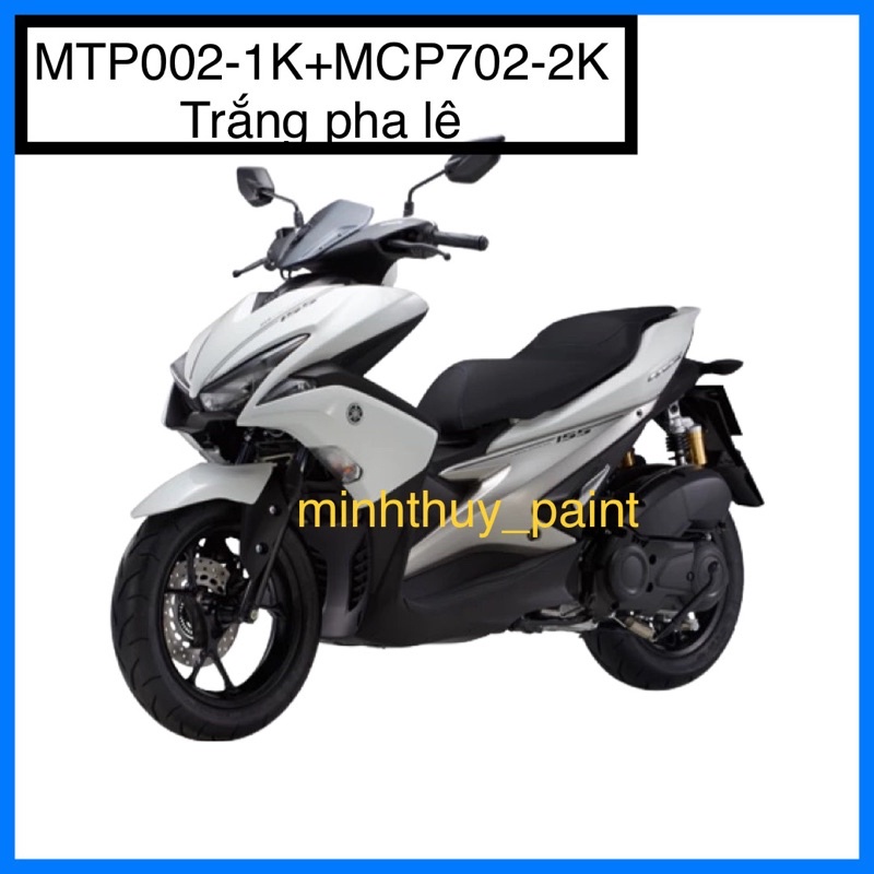 Sơn xe máy Yamaha NVX màu Trắng pha lê MTP002-1K và MCP704-2K Ultra Motorcycle Colors