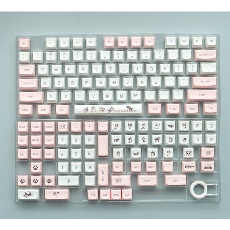 Set Keycap Thick Pbt XDA Mèo Chi Chi 141 Nút Cho Bàn Phím Cơ