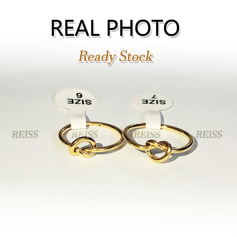 Nhẫn nữ đeo ngón tay bằng thép titan thiết kế thắt nút đơn giản thời trang