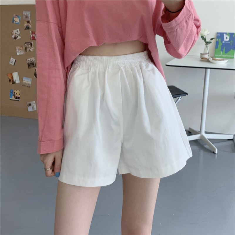 Quần Short Nữ Cotton Trơn ❤️ Hana Store - Freeship ❤️ Quần đùi nữ chất thun, cạp chun co giãn, 3 màu trơn basic ❤️