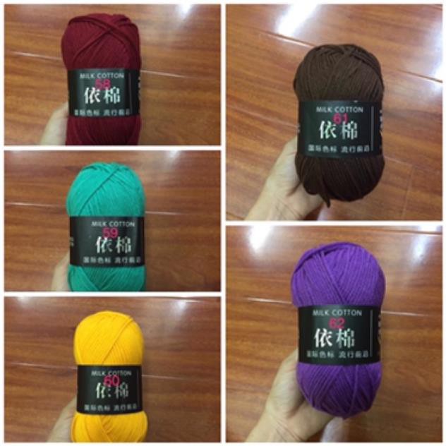 Len Milk Cotton bảng màu 1. Cuộn Len Sợi Cotton