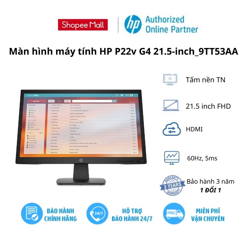 [Mã ELHP500 giảm 10% đơn 500K] Màn hình máy tính HP P22v G4 21.5-inch - Hàng chính hãng - Bảo hành 36 tháng | BigBuy360 - bigbuy360.vn