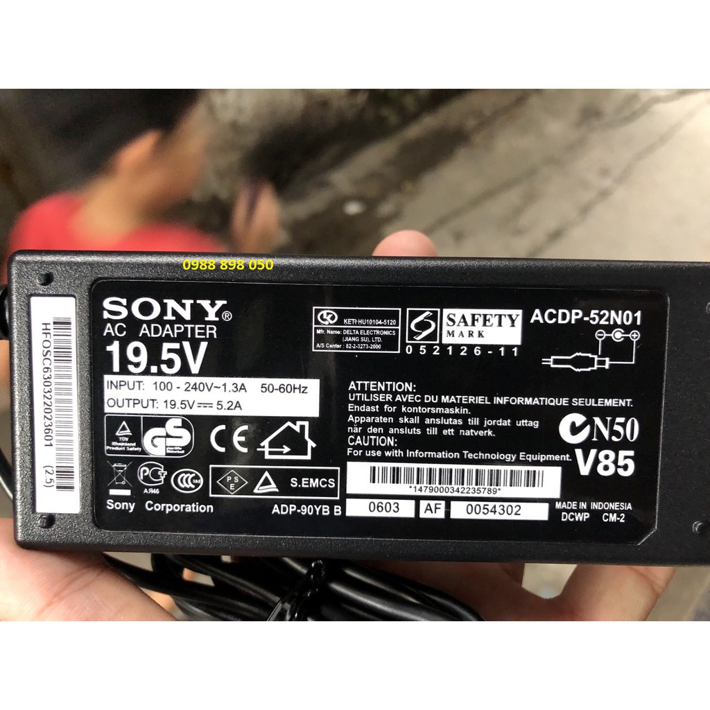 [Mã ELMS5 giảm 7% đơn 300k] ADAPTER- NGUỒN TIVI SONY 19.5V 5.2A CHÍNH HÃNG