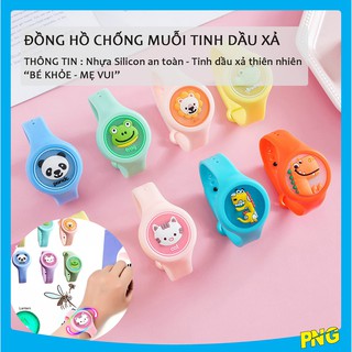 Đồng hồ đeo tay chống muỗi tinh dầu xả cho bé, đồng hồ đeo tay chống muỗi có đèn led