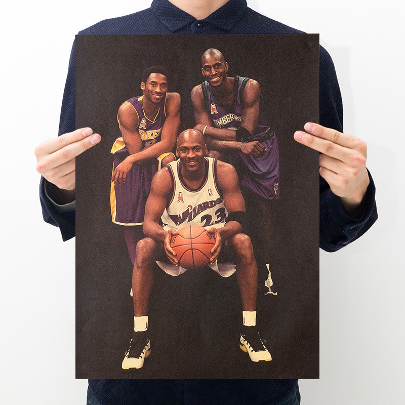 Tranh treo poster cổ điển hình ngôi sao bóng rổ NBA Jordan