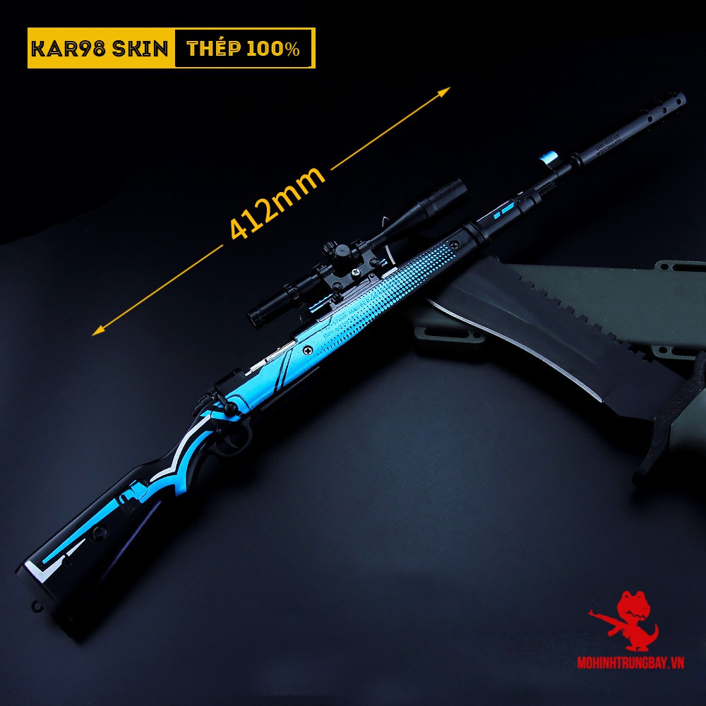 Mô Hình PUBG Kar98 Skin Xanh Đen  Max Size Cao Cấp Tặng Kèm Full Phụ Kiện Và Kệ Trưng Bày