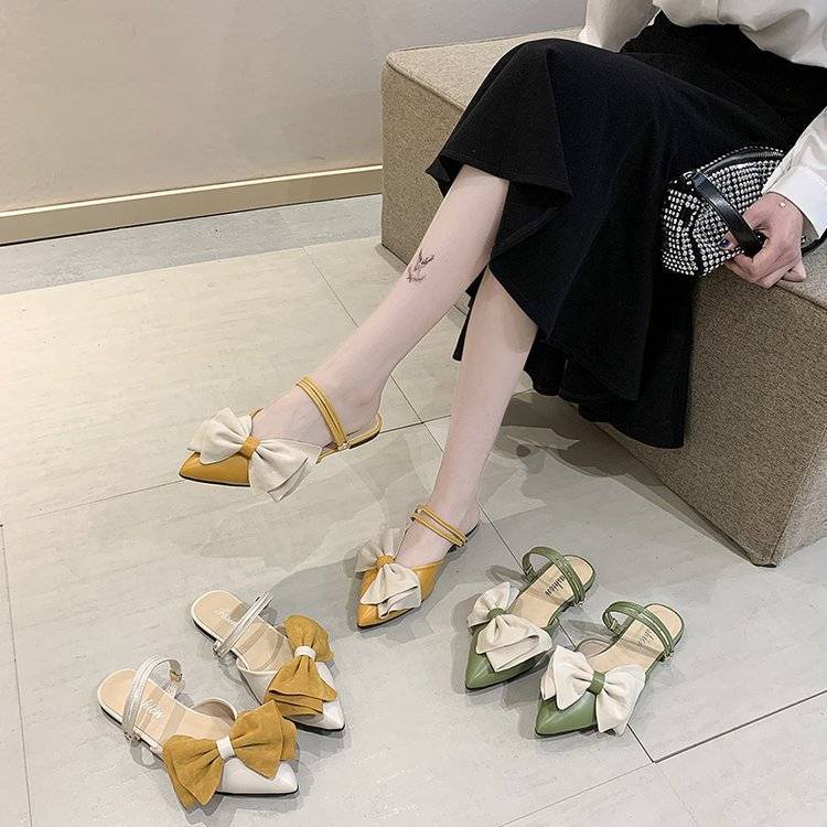 Dép Sandal Đế Mềm Đính Nơ Thời Trang Xuân Hè Dành Cho Nữ