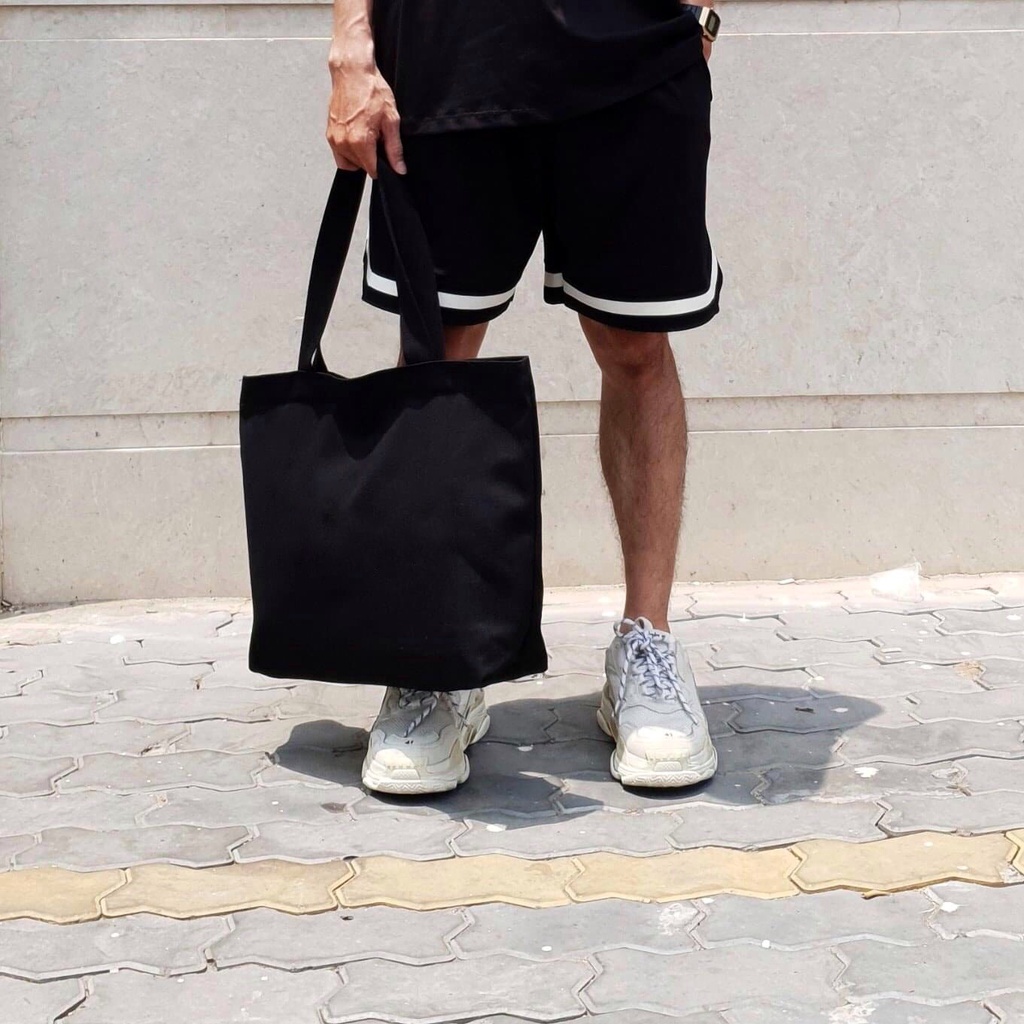 Túi canva tote DATINO đai dệt bản to 4cm có dây kéo, có túi nhỏ bên trong