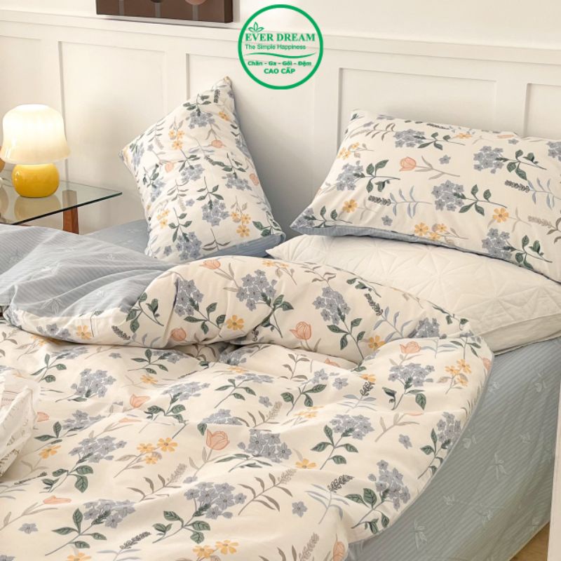 Chăn ga 75 EverDream, 100% cotton living cao cấp nhập khẩu 4 món, Đủ mọi kích thước, Miễn phí bo chun