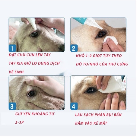 Dung dịch vệ sinh tai mắt chó mèo tránh thối tai khử mùi hôi tai định kỳ