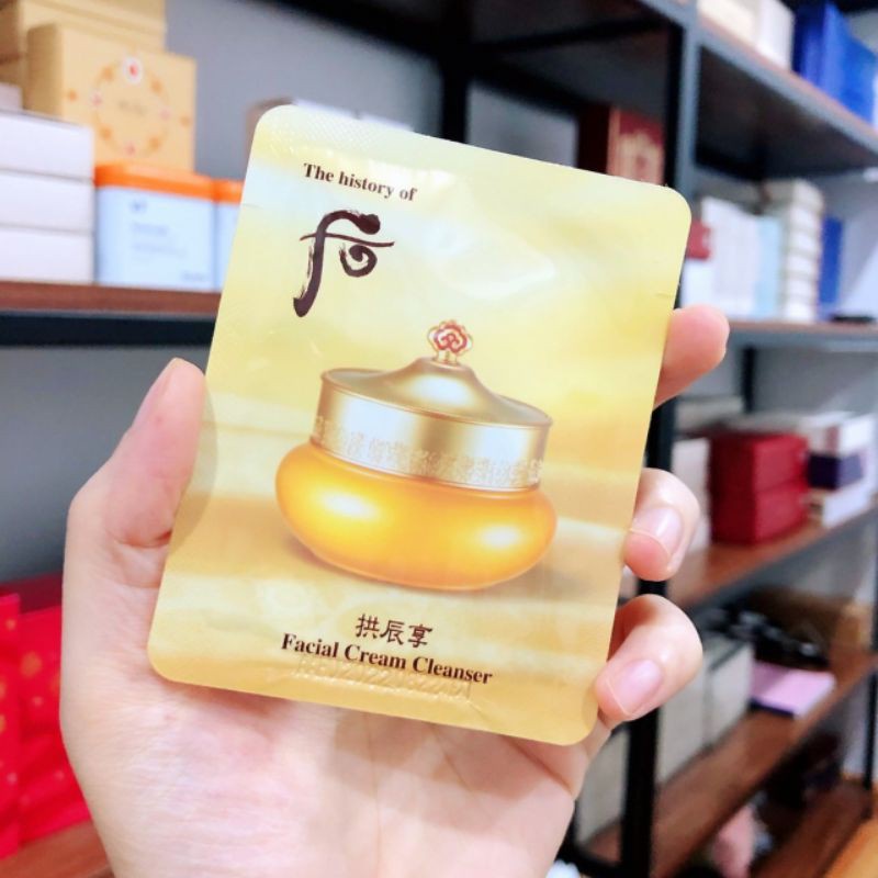 Gói kem Tẩy Trang Whoo Vàng Dưỡng Ẩm Làm Mềm Da - The History Of Whoo Facial Cream Cleanser