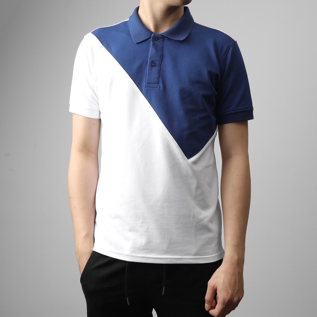 Áo thun polo nam phối chéo vải cotton Dilano APD03 | BigBuy360 - bigbuy360.vn
