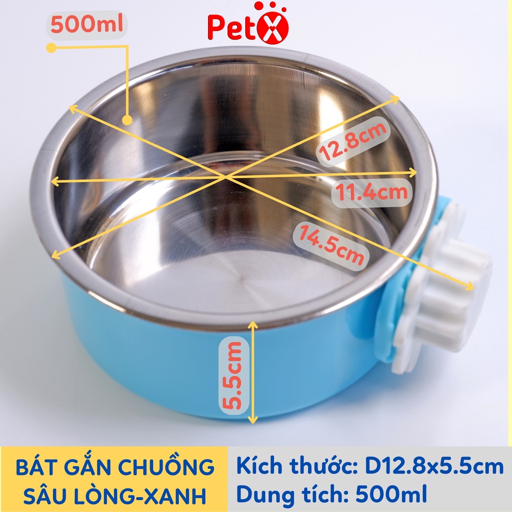 Bát cho chó mèo ăn gắn chuồng