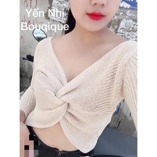 ÁO LEN XOẮN NGỰC TAY DÀI  -155K