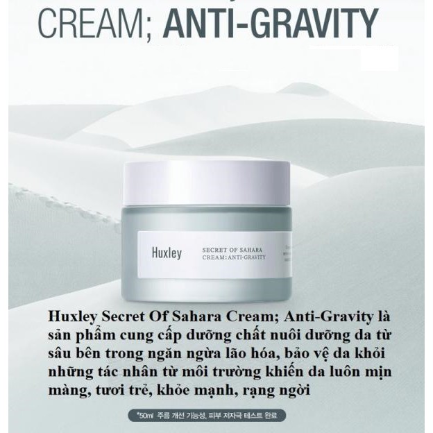 Kem chống lão hóa và dưỡng sáng da Chiết Xuất Xương Rồng Huxley Secret Of Sahara Cream; Anti–Gravity 50ml