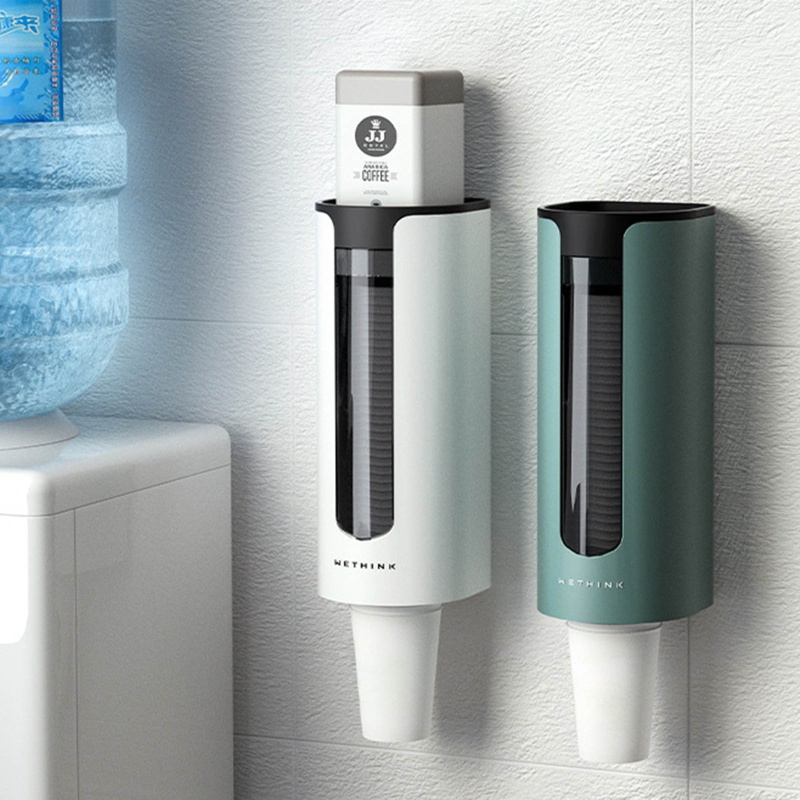 Giá Đỡ Cốc Giấy Dùng Một Lần Tự Dính Dạng Kéo Gắn Tường Tiện Lợi Dành Cho Gia Đình