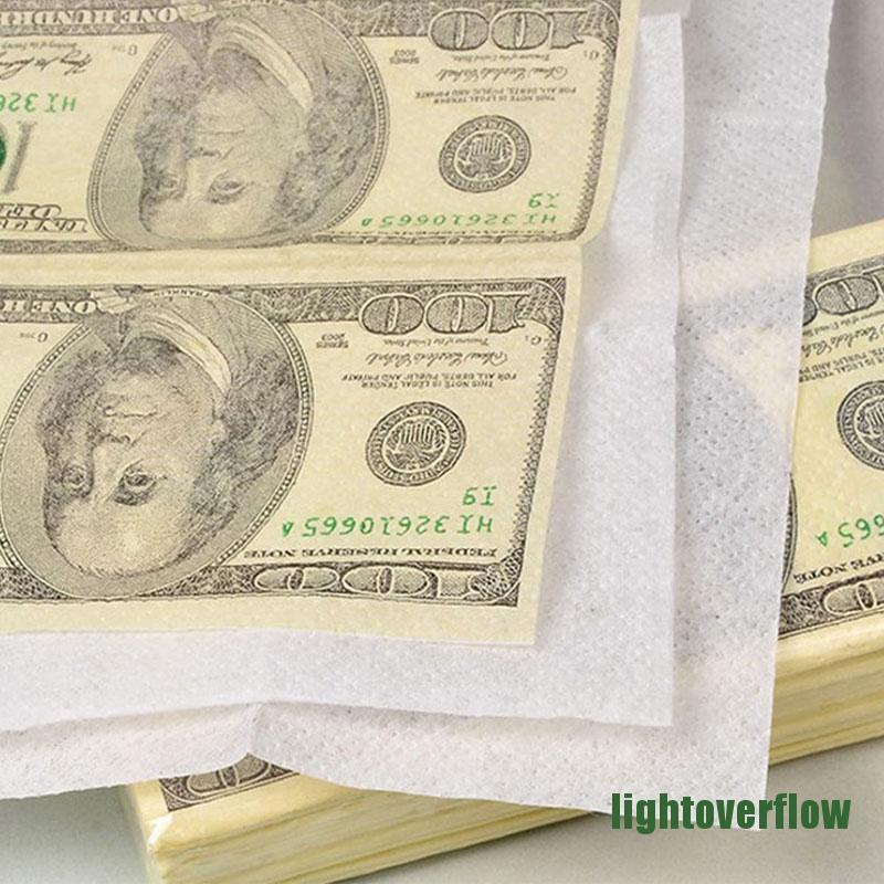 Set 10 Giấy Ăn 100 Tờ In Hình Tiền Đô La Sáng Tạo