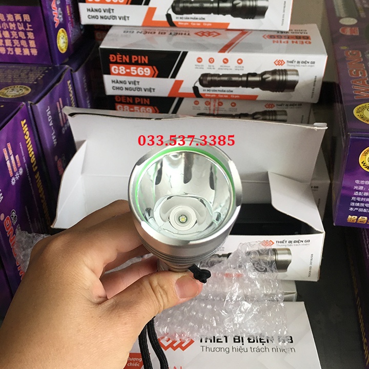 Den pin sieu sang, đèn pin chống nước G8 - 569
