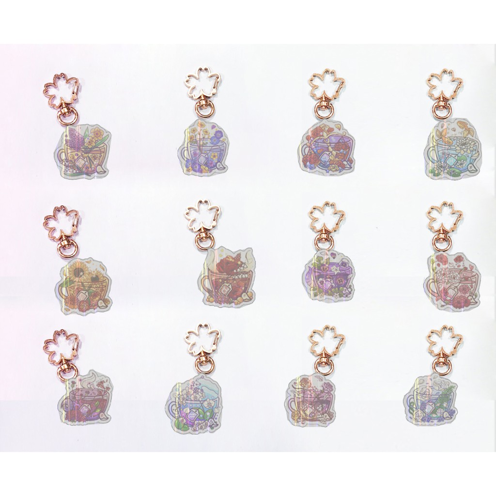 Móc chìa khoá 12 cung hoàng đạo  mica hologram MKMH39 cute dễ thương hoạt hình thần tượng