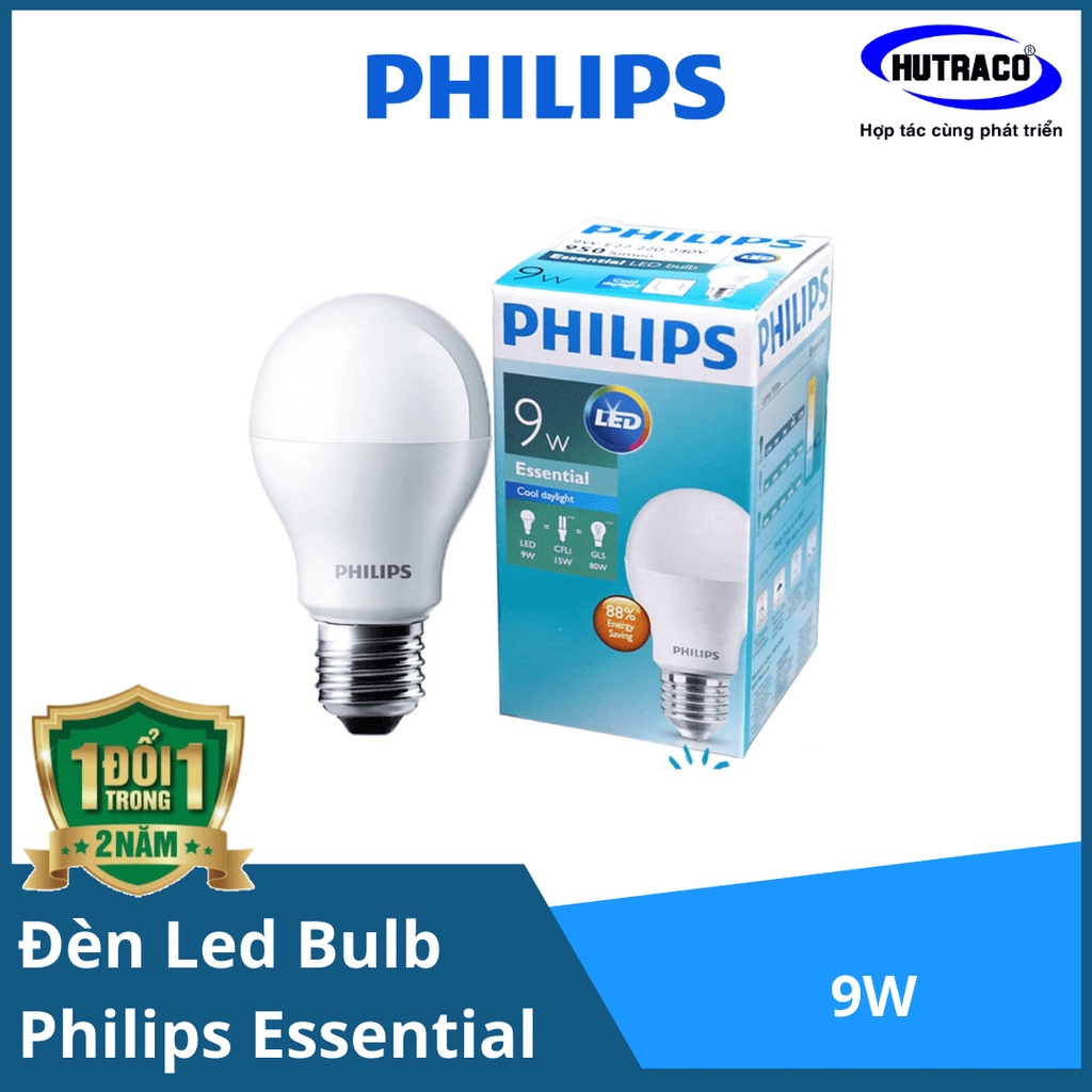 THIẾT BỊ ĐIỆN KHANG NGUYÊN - ĐÈN LED BULB ESSENTIAL 9W PHILIP chính hãng Bảo hành 24 tháng