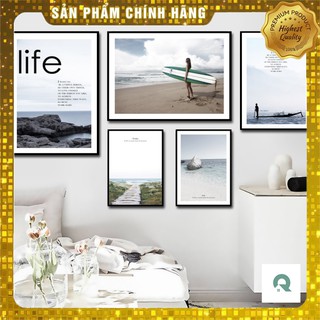 🔥Hot Deal🔥 Bộ Tranh Canvas Cao Cấp Lướt Sóng Trang Trí Tường CV-185