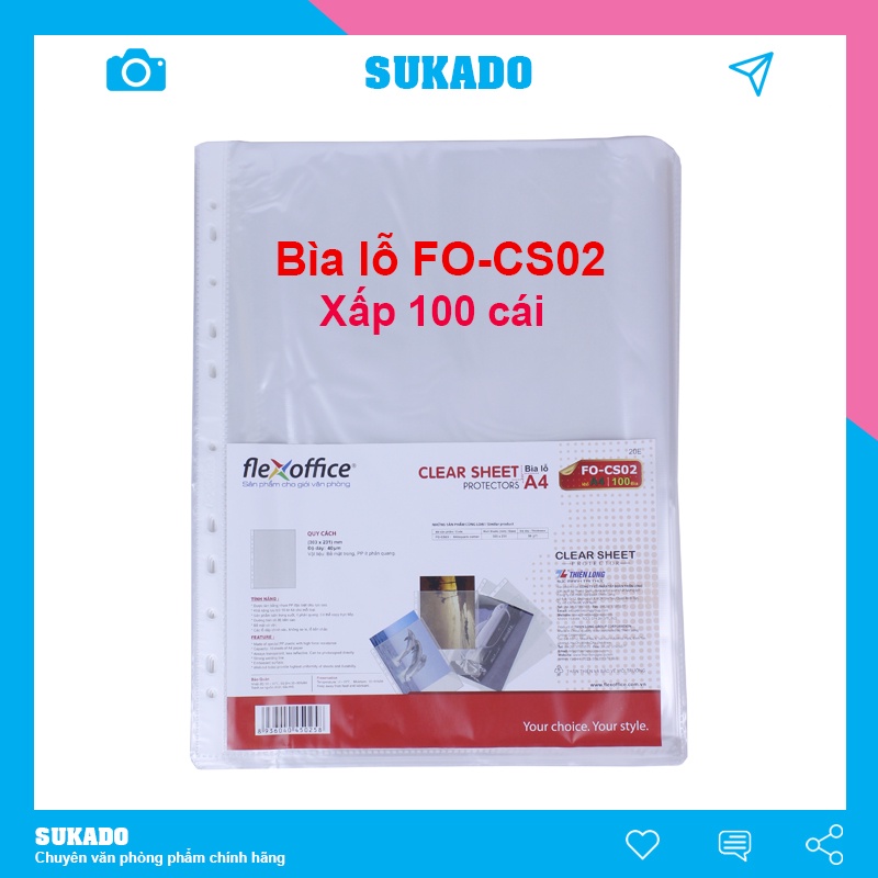 Bìa lỗ A4 Thiên Long F0-CS02 Bìa sơ mi đục lỗ SUKADO BIAL04