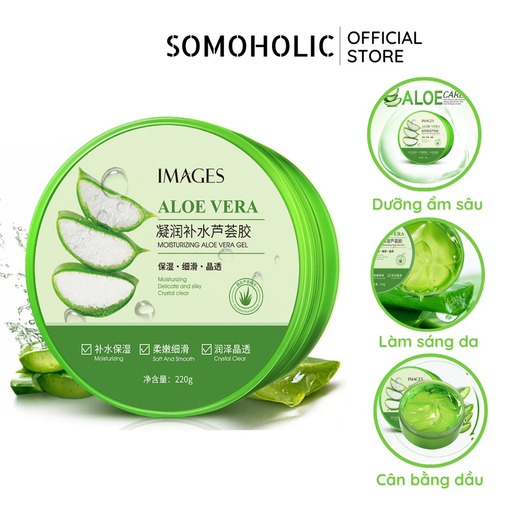 Gel Lô Hội Trắng Da Dưỡng Ẩm Kiểm Soát Dầu Aloe Vera Soothing Gel SOMOHOLIC LH01