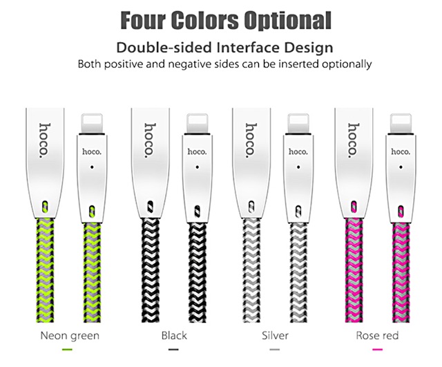 Cáp Sạc nhanh tự ngắt cho Iphone Ipad chống rối chống đứt Hàng chính hãng Hoco U11 có đèn led BH ba tháng lỗi đổi mới | BigBuy360 - bigbuy360.vn