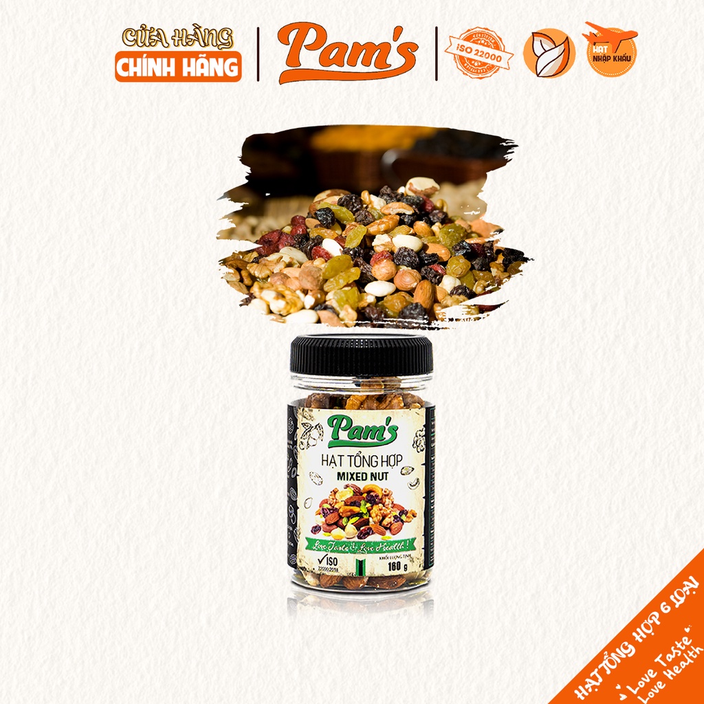 Hạt Dinh Dưỡng Mix 6 Hạt Pams(160g/hũ) - Ngũ Cốc Dinh Dưỡng, Granola Nguyên Vị Từ Hạt Nhập Khẩu