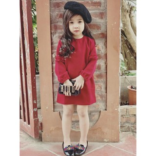 váy baby doll đỏ xinh bé gái, cho mẹ