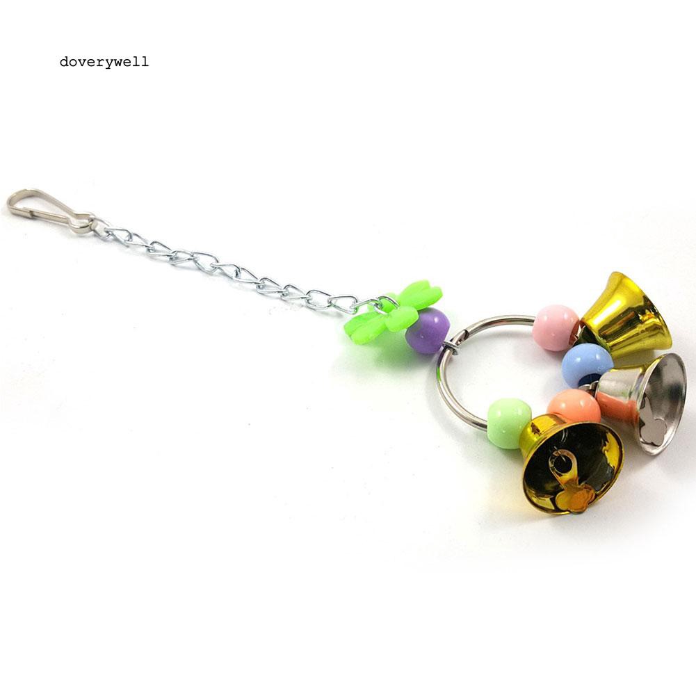 Đồ chơi treo phối hạt và chuông cho vẹt cảnh