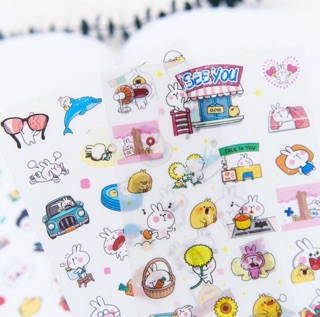 Bộ sticker 6 tấm thỏ dễ thương