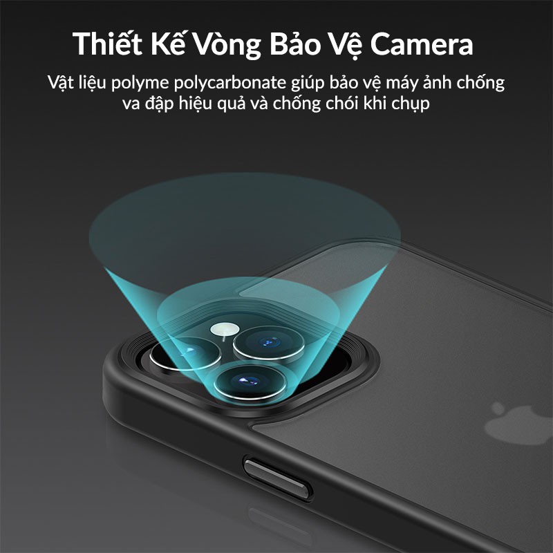 Ốp Lưng Likgus Tuan Series Chống Sốc, Viền Màu, Phủ Mờ Chống Ố Vàng, Dùng cho iPhone 12, 11/11Pro, X/XS, Xsmax