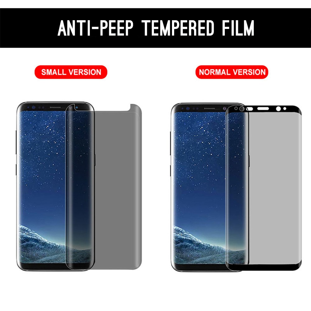 Kính cường lực cong 3D che phủ toàn diện chống nhìn trộm bảo vệ màn hình cho Samsung Galaxy S8 S9 S8 Plus S9 Plus Note 8 Note 9