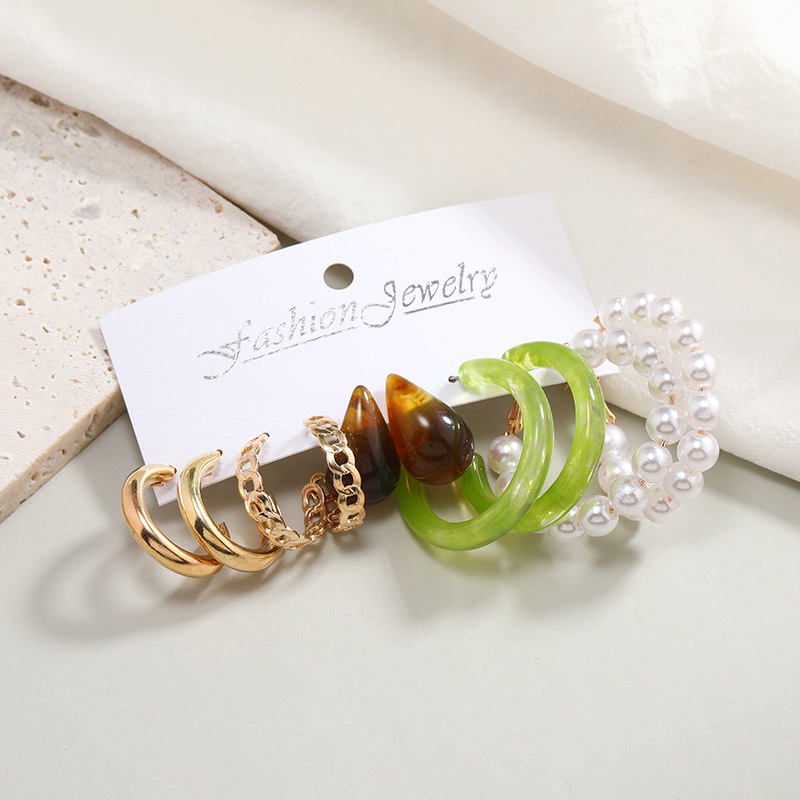 Set 5 Đôi Khuyên Tai Thiết Kế Mới Thời Trang Dành Cho Nữ