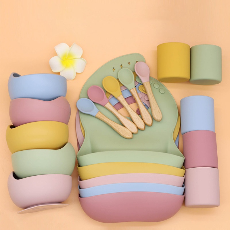 Bộ 5 Dụng Cụ Tập Ăn Bằng Silicone Cho Bé