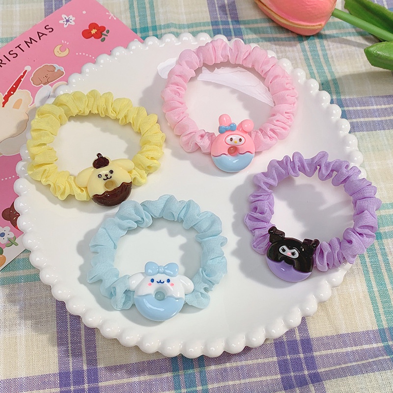 Dây Cột Tóc Hình Cún Cinnamon/ Bánh Donut Dễ Thương Đơn Giản