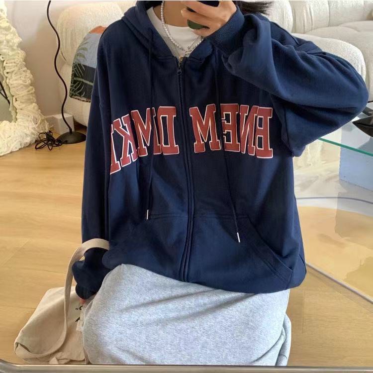 Áo hoodie zip nam nữ UNISEX fom rộng in chữ đỏ chất tăm bo- Áo khoác nỉ thể thao thu đông dày dặn hàn quốc