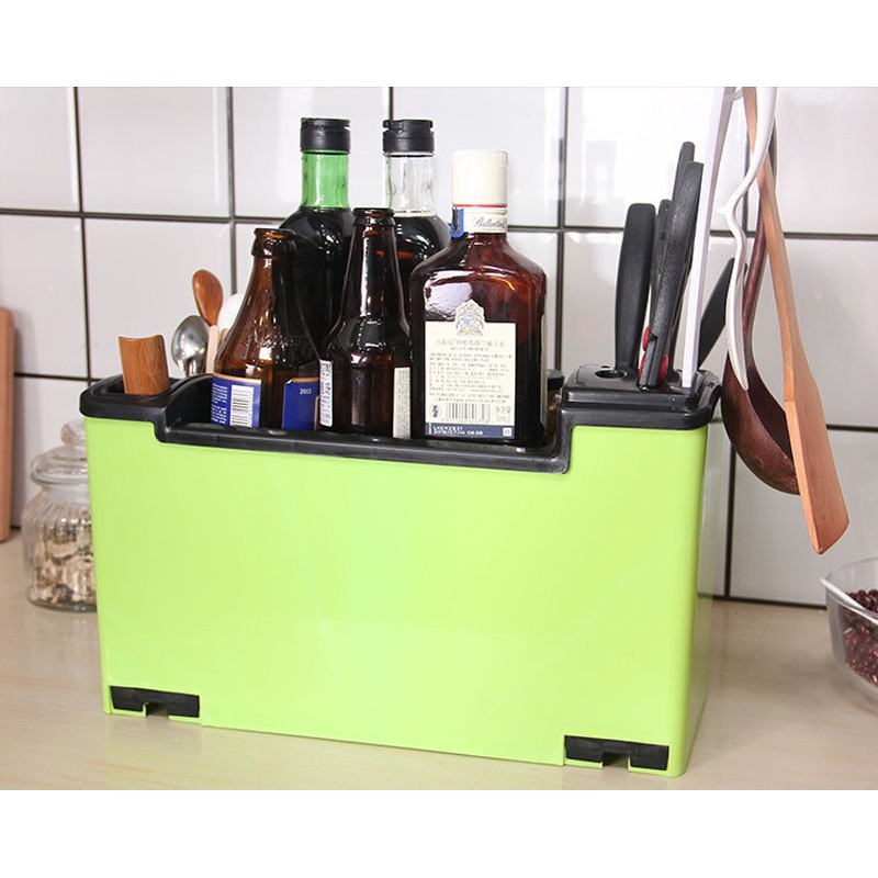 KỆ ĐỰNG GIA VỊ NHÀ BẾP 6 CỐC CÓ CHỖ ĐỂ DAO