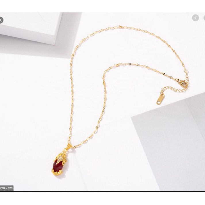 Bộ Trang Sức Lắc Tay Và Dây Chuyền Nữ Titan Ko Đen Cóc May Mắn TT 4078