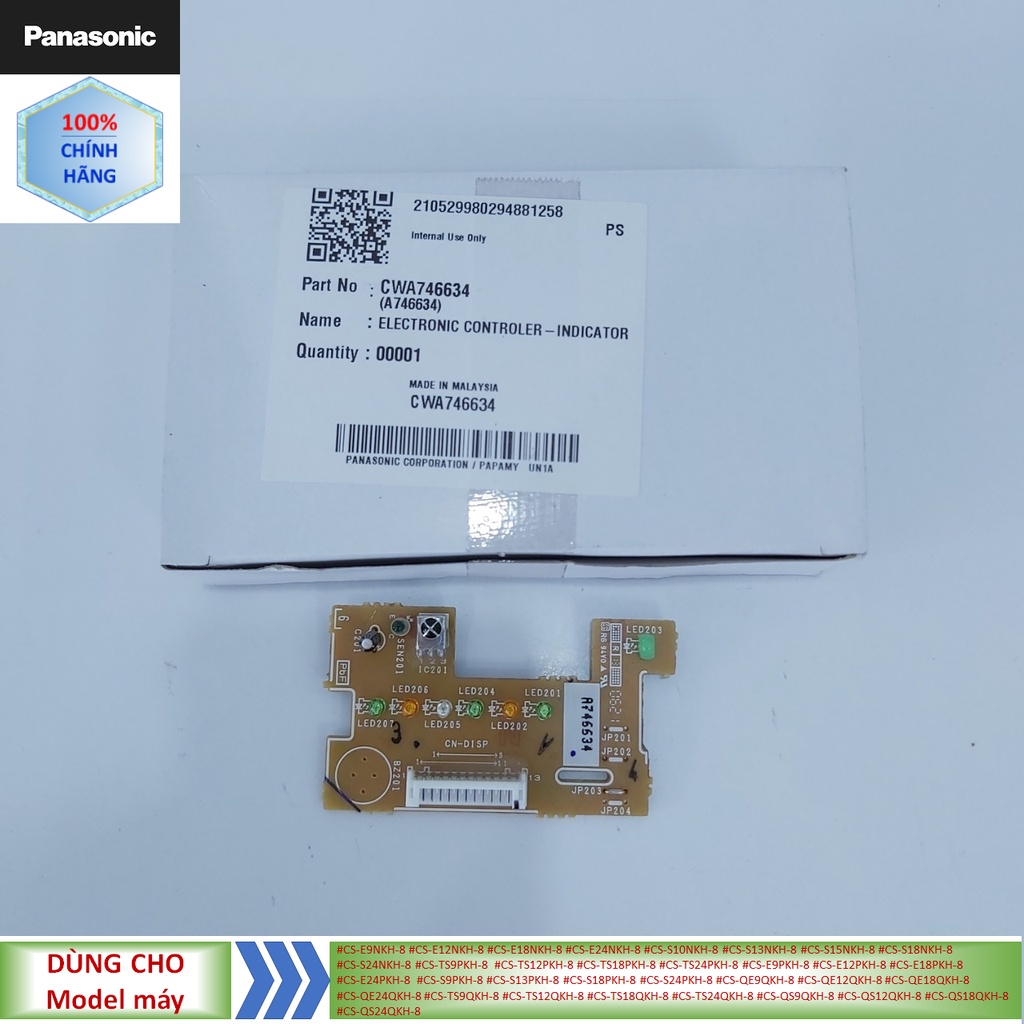 Phụ kiện bo mắt nhận,bo hiển thị điều hòa Panasonic model #CS-E9NKH-8 #CS-S10NKH-8 #CS-TS9PKH-8 #CS-E9PKH-8 #CS-S9PKH-8