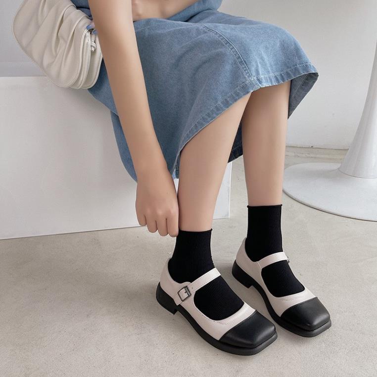 Giày Mary Jane giayBOM chất liệu da mỏng êm chân đế cao 2 cm B1245 👉