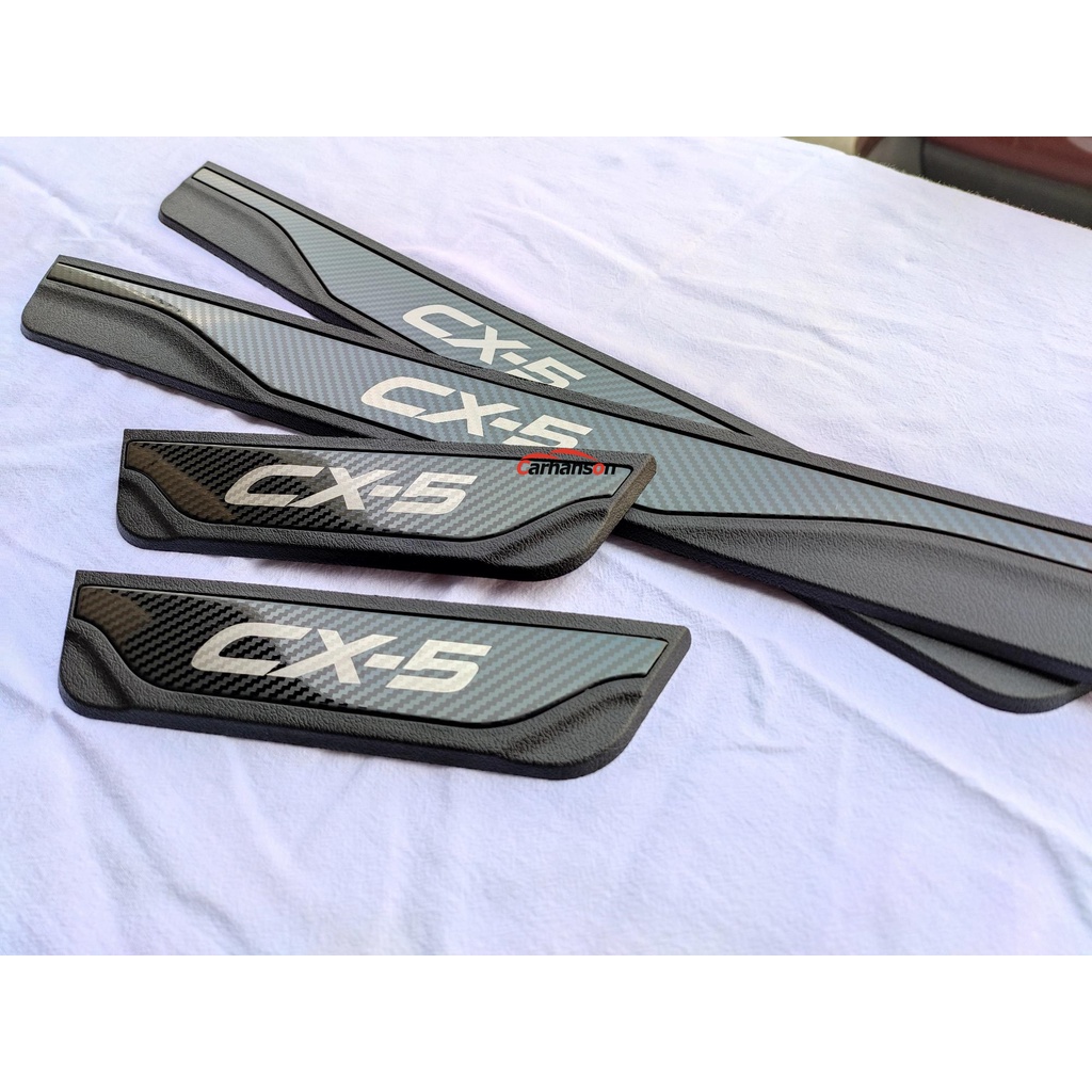 Miếng Dán Bảo Vệ Bàn Đạp Cửa Xe Hơi Mazda CX5 CX-5 2013-2023 Bằng Thép Không Gỉ