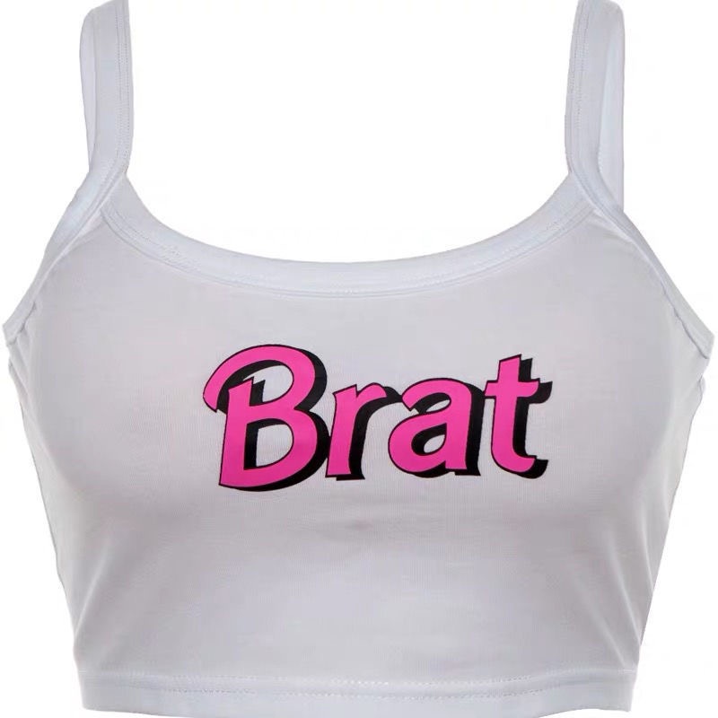 Áo croptop nữ hai dây mềm mại thời trang Harajuku Nhật Bản