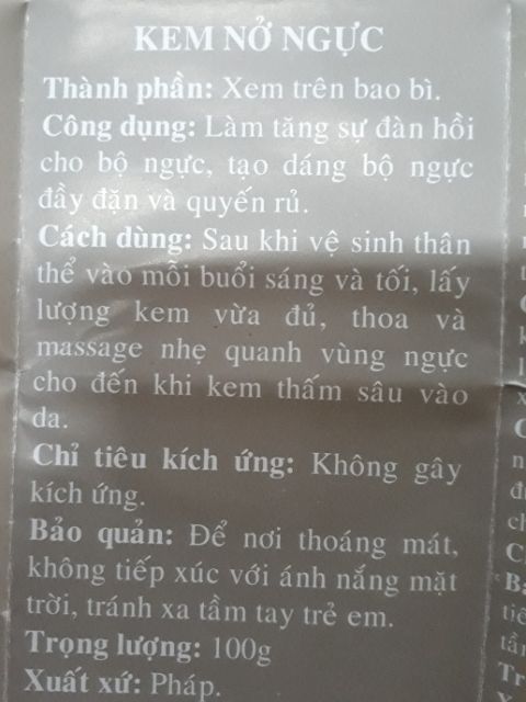 Kem massge năng nở ngực hàng nhập của Pháp | BigBuy360 - bigbuy360.vn